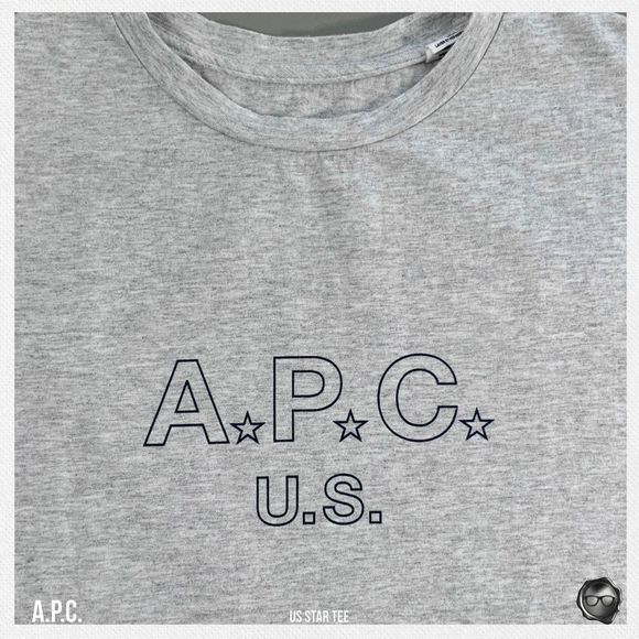 A.P.C. U.S. STAR LOGO TEE IN GREY MELANGE 2017 U.S. CAPSULE COLLECTION - Picture 5 of 15